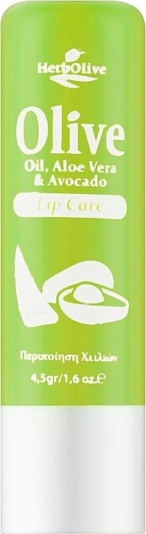 Бальзам для губ з алое та авокадо - Madis HerbOlive Lip Care — фото N1