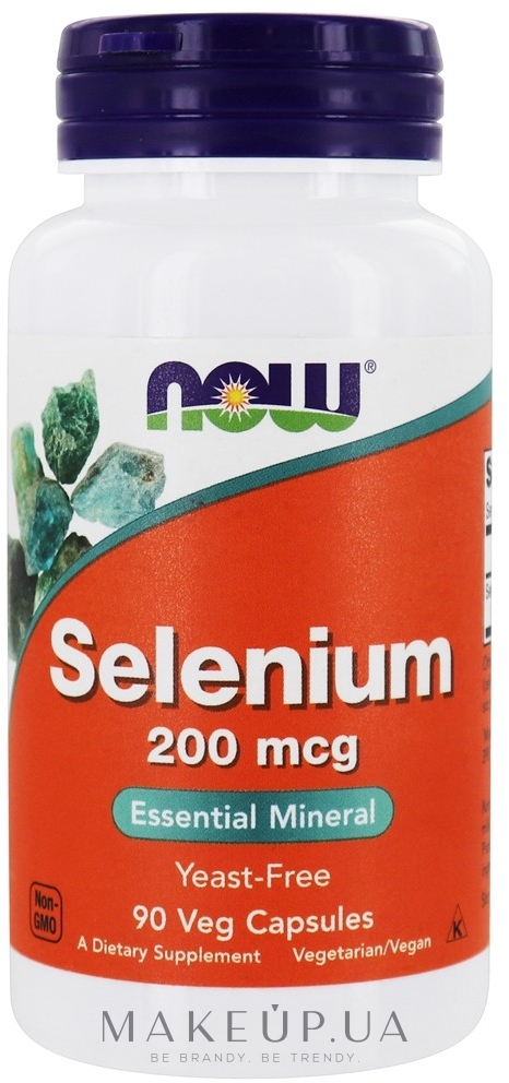 Капсулы "Селен" 200 mcg - Now Foods Selenium Essential Mineral — фото 90шт