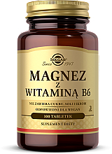 Харчова добавка "Магній з вітаміном B6" - Solgar Magnesium With Vitamin B6 — фото N1