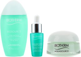 Духи, Парфюмерия, косметика Набор - Biotherm Aquasource (lotion/30ml + gel/15ml + serum/7ml)