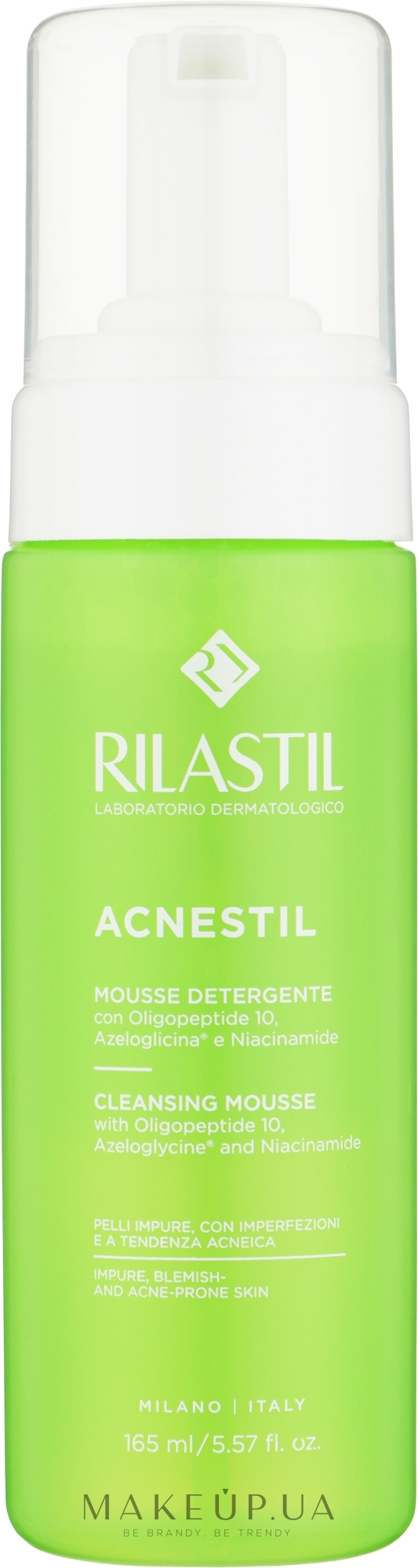 Деликатный очищающий мусс для кожи лица склонной к акне - Rilastil Acnestil Mousse  — фото 165ml