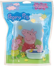 Парфумерія, косметика Губка для ванни "Свинка Пеппа", Пеппа з іграшкою, блакитна - Suavipiel Peppa Pig Bath Sponge