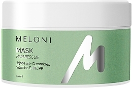Інтенсивна маска з олією жожоба та вітамінами Е, В6, РР - Meloni Hair Rescue Mask — фото N1