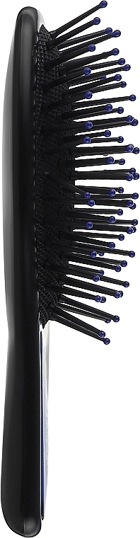 Масажна щітка для волосся, HB-02-09, овальна мала, чорна з синім - Beauty LUXURY — фото N2