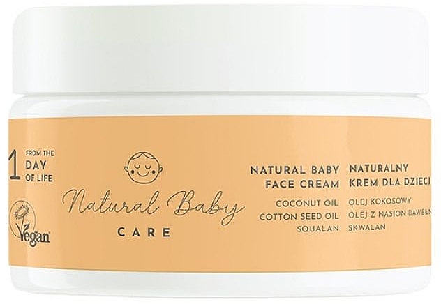 Дитячий натуральний крем для обличчя з кокосовою олією і скваланом - Natural Baby Care — фото N1
