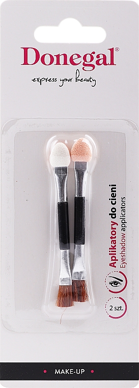 Кисточки для теней, черные, 2 шт - Donegal Eyeshadow Brush — фото N1