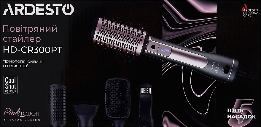 Фен-щетка для волос - Ardesto Pink Touch Hot Air Styler HD-CR300PT — фото N2