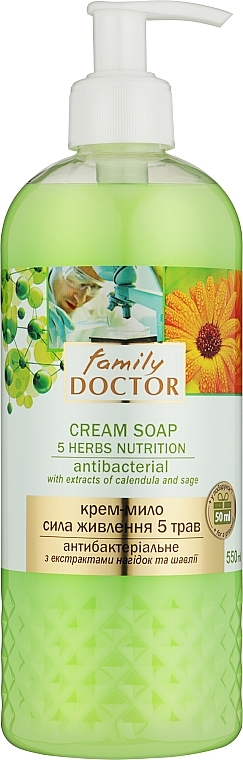Крем-мыло "Сила питания 5 трав" - Family Doctor — фото N1
