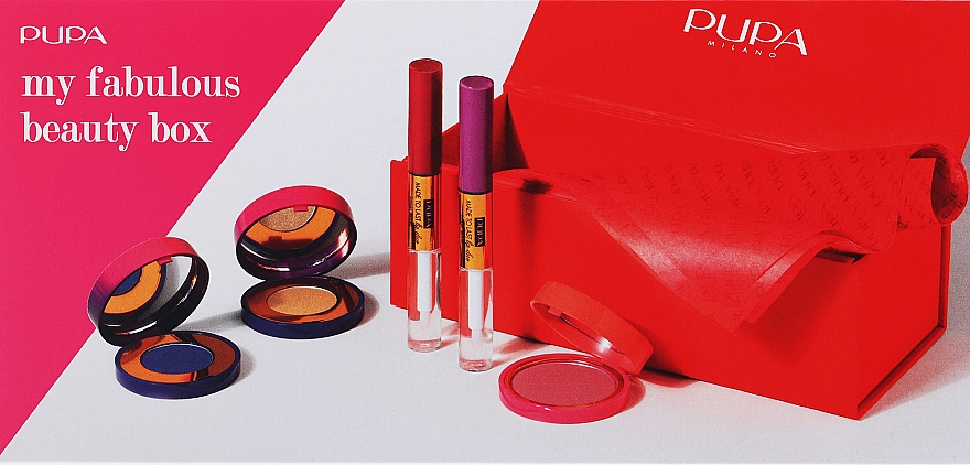 Набір - Pupa My Fabulous Beauty Box (eyeshadow/2x2,5g + lipstick/2x4ml + blush/4g) — фото N1