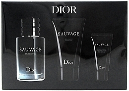 Dior Sauvage - Набор (edp/60ml + sh/gel/50ml + ash/balm/20ml) — фото N2