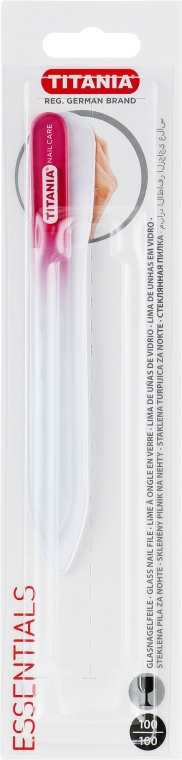 Стеклянная пилочка для ногтей, розовая - Titania Nail File