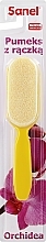 Пемза косметическая с ручкой "Orchidea", желтая - Sanel — фото N1