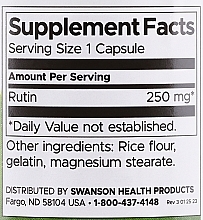 Трявяная добавка 250 мг, 250 шт - Swanson Rutin — фото N3