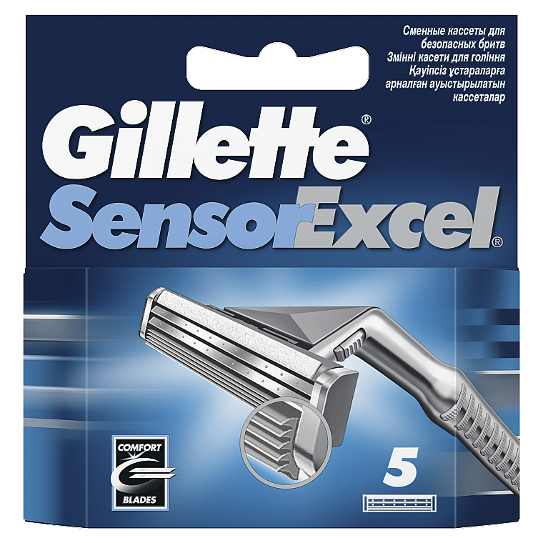 Сменные кассеты для бритья, 5 шт. - Gillette Sensor Excel — фото N3
