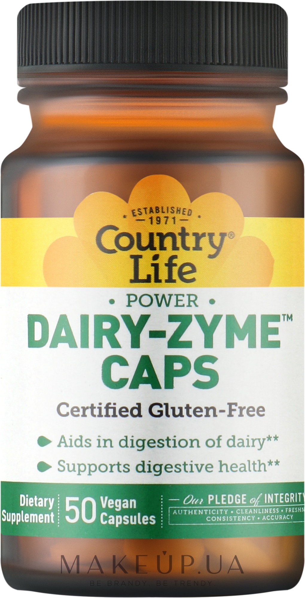 Пищеварительные энзимы - Country Life Dairy-Zyme Caps — фото 50шт