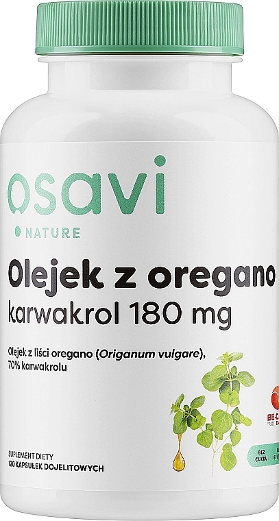 Капсули для імунітету "Олія орегано", 180 мг - Osavi Oregano Oil For Immunity 180 Mg — фото N1