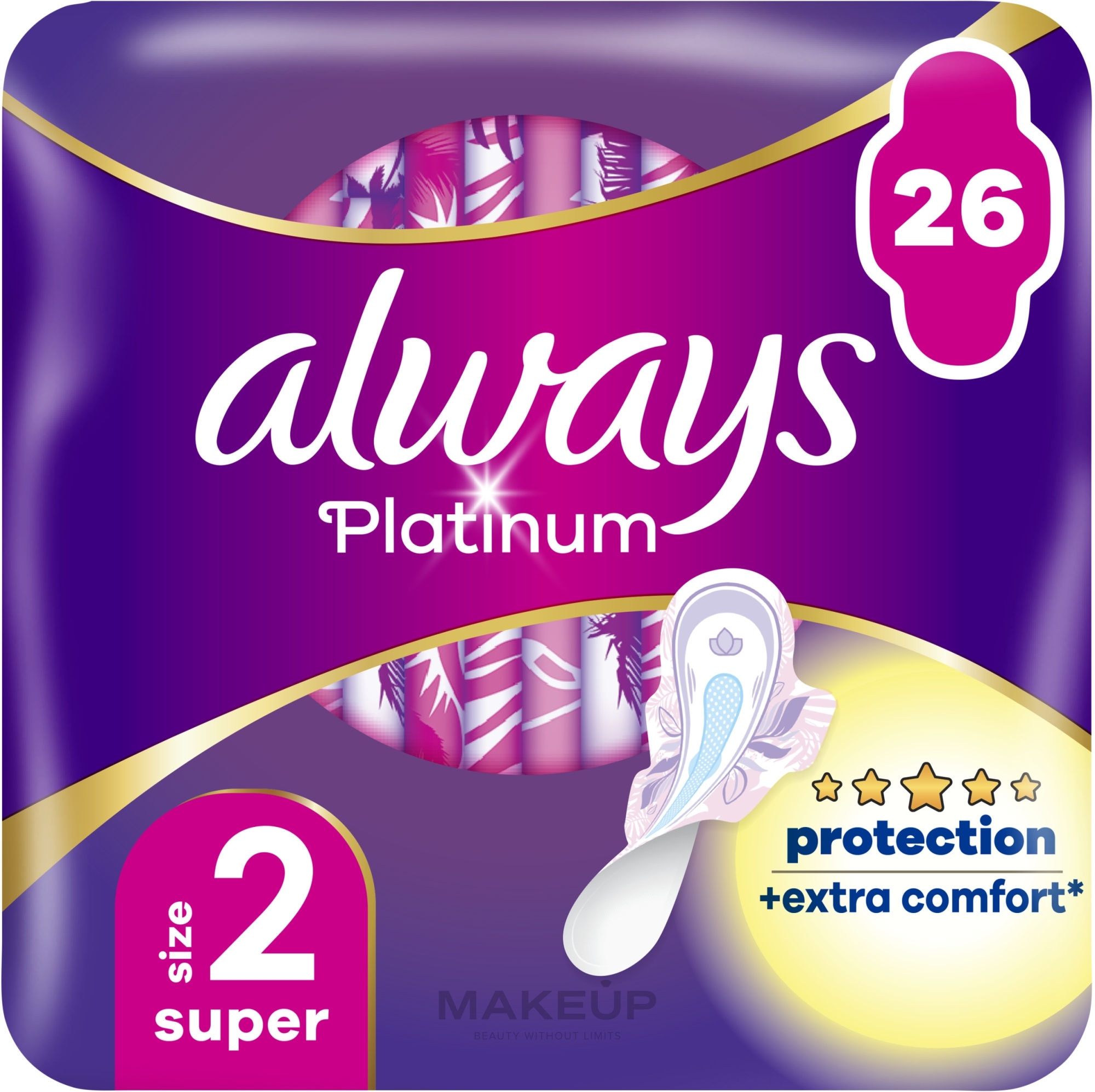 Гигиенические прокладки, размер 2, 26 шт - Always Platinum Protection +Extra Comfort Super — фото 26шт