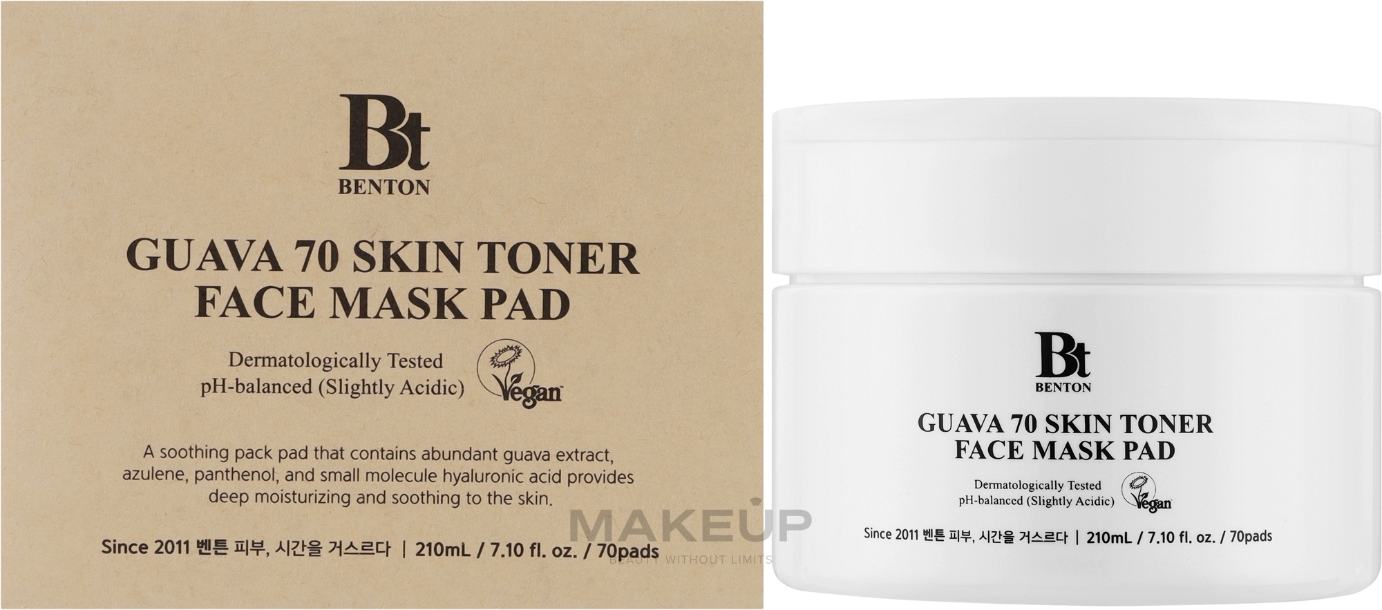 Успокаивающие тонер-пэды для лица - Benton Guava 70 Skin Toner Face Mask Pad — фото 70шт