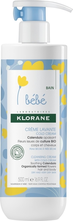 Очищувальний крем для дітей - Klorane Bebe Cleansing Cream with Cold Cream — фото N2