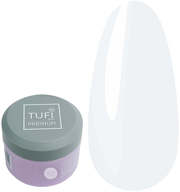 Гель для наращивания ногтей - Tufi Profi Premium LED Gel 02 White