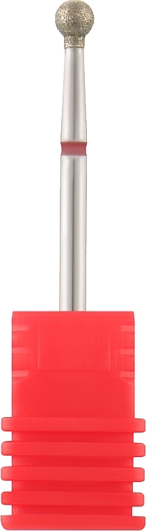 Фреза алмазна "Кулька" 001 035R, діаметр 2,5 мм, червона - Nail Drill — фото N1