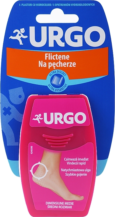 Пластырь для лечения волдырей, 5,9 х 3,4 см - Urgo Ultra Discreet — фото N1