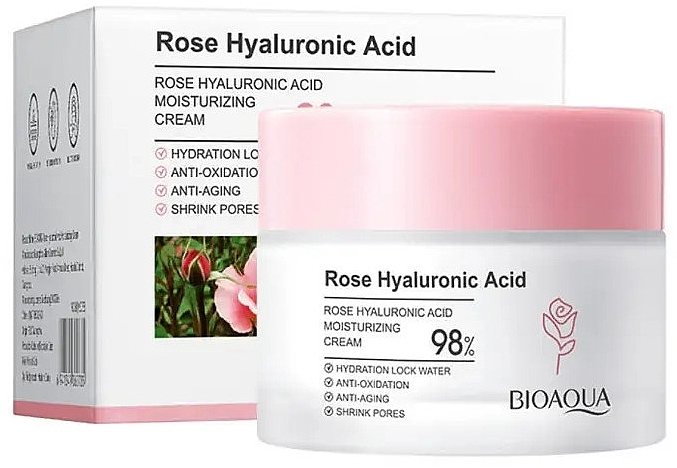 Крем для обличчя з екстрактом рози та гіалуронової кислоти - Bioaqua Rose Hyaluronic Acid Cream — фото N1