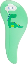 Гребінець для пухнастого та довгого дитячого волосся, зелений - Sibel D-Meli-Melo Mini Dino — фото N2