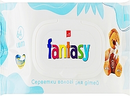 Салфетки влажные для детей с ромашкой и Д-пантенолом, 64 шт. - Fantasy Mini — фото N1
