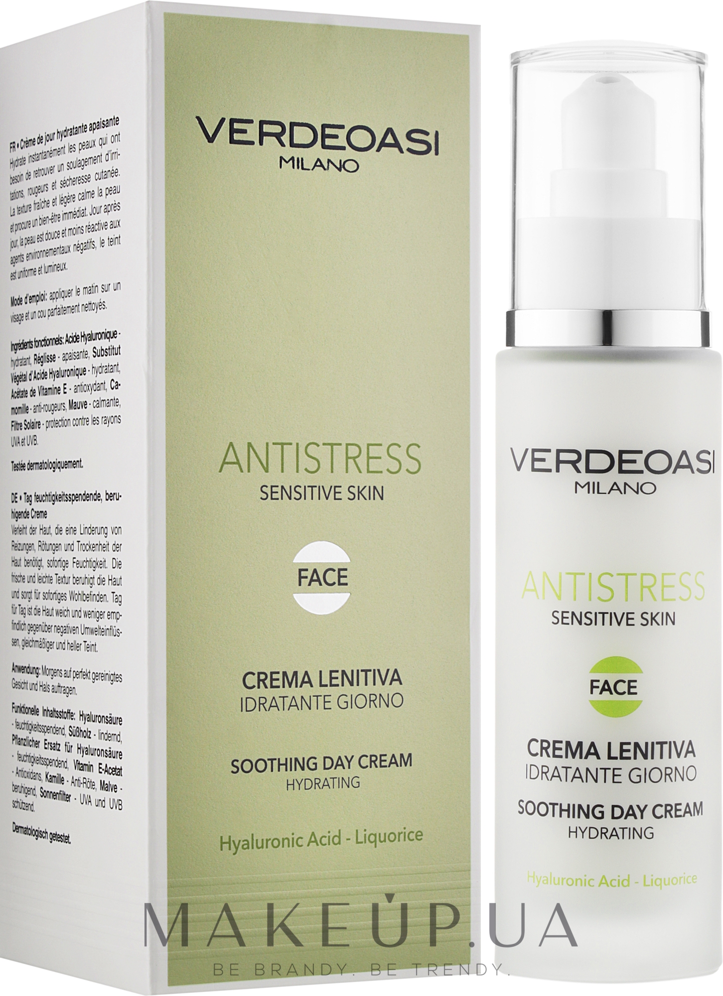 Денний крем для обличчя заспокійливий і зволожувальний - Verdeoasi Antistress Soothing Day Cream — фото 50ml