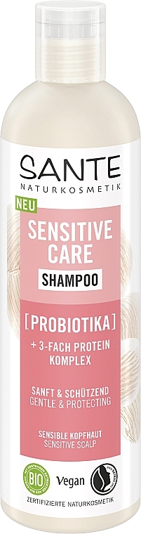 БІО-Шампунь для захисту чутливої шкіри голови з пробіотиками - Sante Sensitive Care Shampoo — фото N1