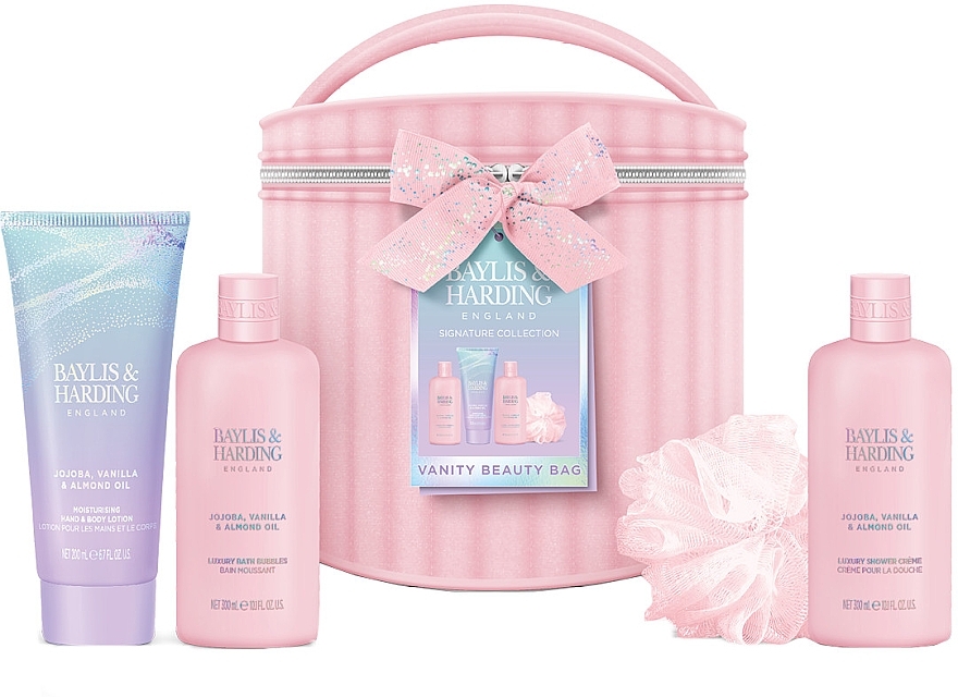 Набор, 5 продуктов - Baylis & Harding Jojoba, Vanilla & Almond Oil Vanity Beauty Bag Gift Set — фото N1