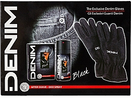 Духи, Парфюмерия, косметика Denim Black - Набор (ash/lot/100ml + deo/150ml + gloves)