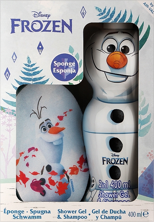 УЦЕНКА Набор - Air-Val International Frozen Disney Olaf 2 (sh/gel/400ml + shm/sh/gel/400ml + sponge) * — фото N1