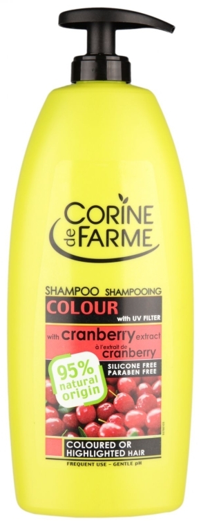 Шампунь для фарбованого волосся з екстрактом журавлини - Corine de Farme Shampoo With Cranberry Extract