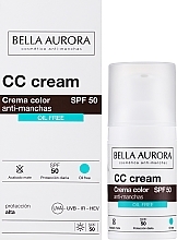 CC-крем для обличчя з SPF 50 для жирної та комбінованої шкіри - Bella Aurora CC Anti-Spot Cream SPF50 Oil Free — фото N2