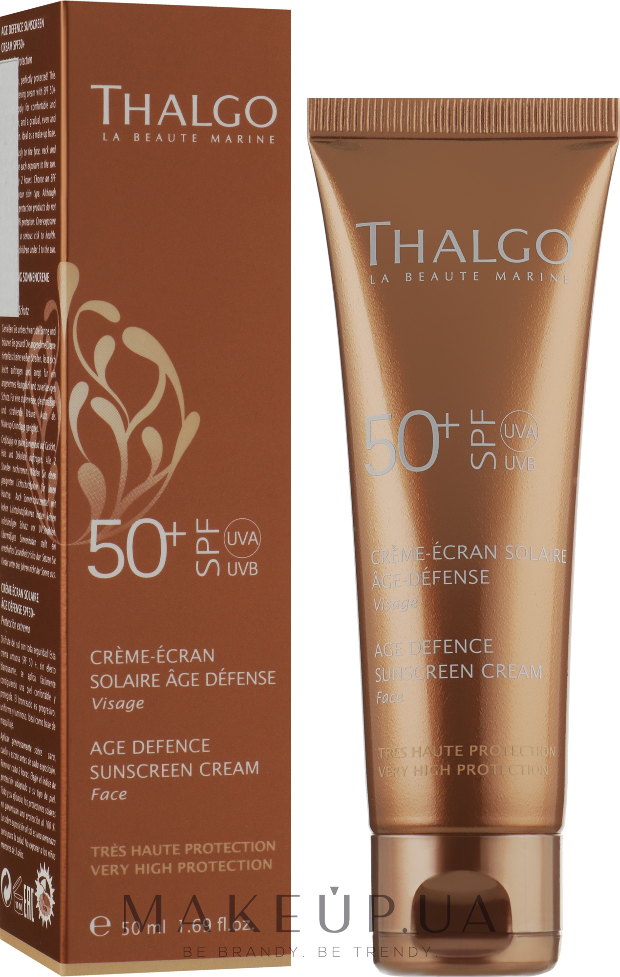 Антивозрастной солнцезащитный крем для лица - Thalgo Age Defence Sunscreen Cream SPF 50 — фото 50ml