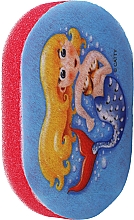 Губка банная детская, красная с русалкой - LULA — фото N1