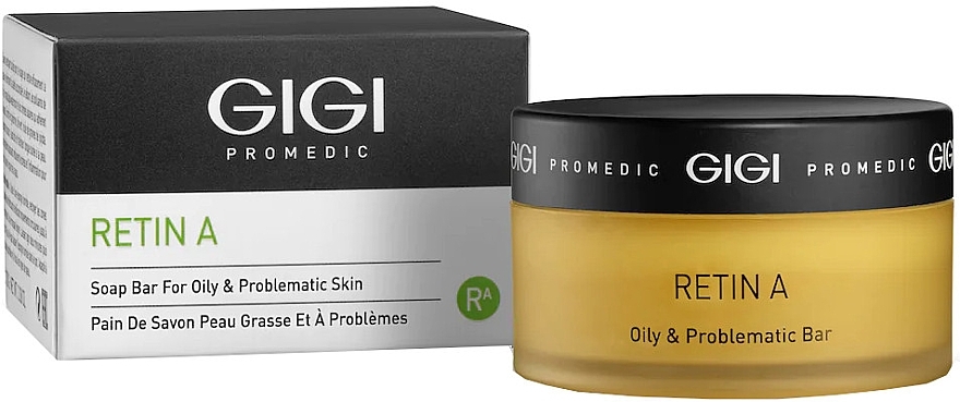 Мило для жирної та проблемної шкіри у банці зі спонжем - Gigi Retin A Soap Bar For Oily & Problematic Skin — фото N1