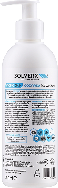 Кондиціонер для ослабленого волосся - Solverx Atopic Skin Conditioner — фото N3