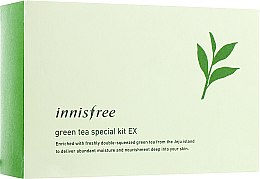 Духи, Парфюмерия, косметика УЦЕНКА Набор мини продуктов - Innisfree Green Tea Special Kit Sample (toner/25ml + b/lot/25ml + ser/15ml + cr/10ml) *