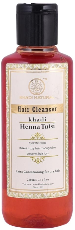 Натуральный аюрведический шампунь из индийских трав "Хна-туласи" - Khadi Natural Henna Tulsi Hair Cleanser — фото N1