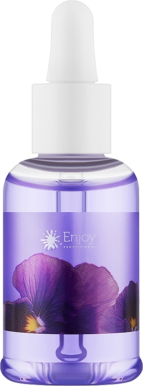 Олія для кутикули з піпеткою "Квіти" - Enjoy Professional Purple Cuticle Oil — фото N1