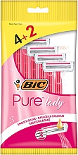 Женский станок для бритья розовый, 6 шт - Bic Pure 3 Lady Pink — фото N1