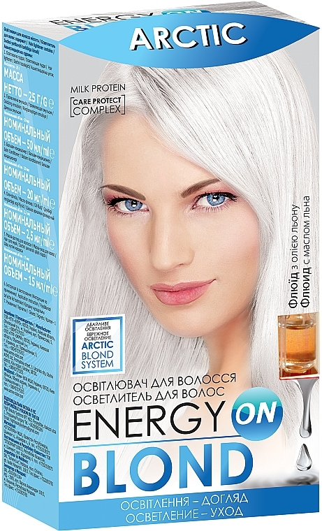 УЦЕНКА Осветлитель для волос "Arctic" с флюидом - Acme Color Energy Blond * — фото N2