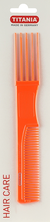 Расческа-вилка 19 см, оранжевая - Titania — фото N1