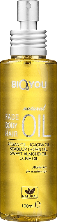 Універсальна олія для обличчя, тіла та волосся - Bio2You Natural Face Body Hair Oil — фото N1