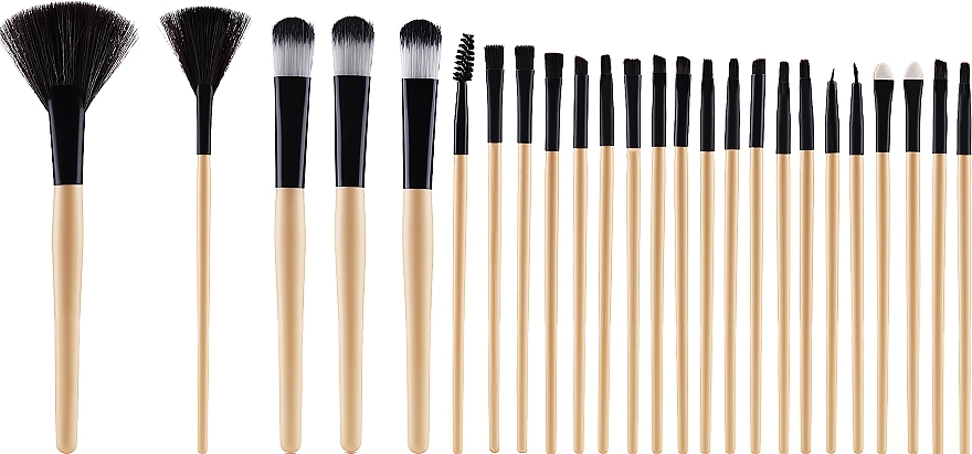 Набор кистей для макияжа в чехле, 25 шт - Lewer Brushes Black — фото N1
