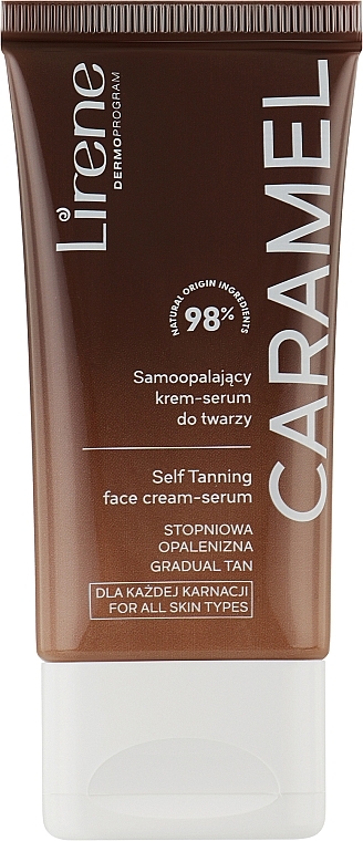 Крем-сыворотка для автозагара лица "Карамель" - Lirene Perfect Tan Self-Tanning Cream-Serum