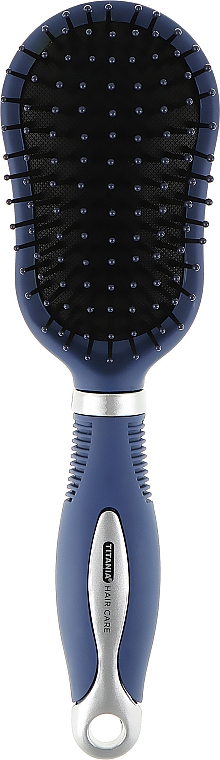 Массажная щетка для волос, синяя, 23,5см - Titania Salon Professional — фото N1